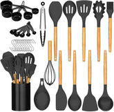 24 pcs Non-Stick Silicone Cooking Kitchen Utensils Spatula Set with Holder