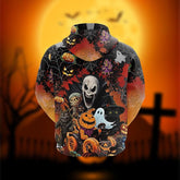 Men's 3D Halloween Print Hoodie - Casual Long Sleeve Sweatshirt, Polyester Blended Adult and Teen Models - Medium Elastic Fabric - Perfect Choice for Autumn and Winter