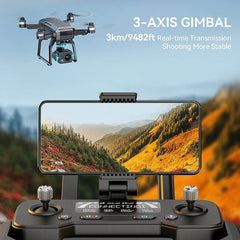 Foldable 4K Drone with Camera for Adults Beginners,3-Aix Gimbal,9800ft | 5GHz | FPV | Video Transmission Hover Hold
