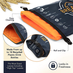 Linen Bread Bag - Reusable freezer bread bag for homemade bread