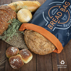 Linen Bread Bag - Reusable freezer bread bag for homemade bread