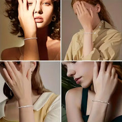 S925 5mm Sterling Silvery Moissanite Tennis Bracelet - Brilliant Cut