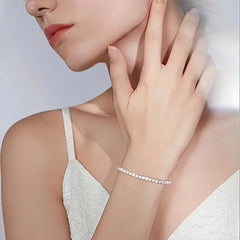 S925 5mm Sterling Silvery Moissanite Tennis Bracelet - Brilliant Cut