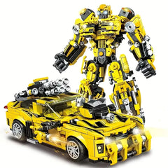 1800pcs ABS Building Blocks, 2-in-1 Transformable Car Model Set