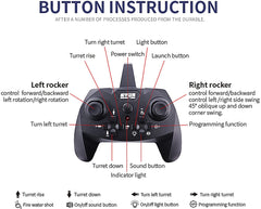 DIY Build Remote Control Tank Kit with 360° Rotate Water Bomber