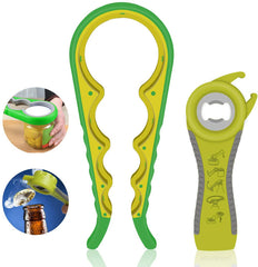 Jar Opener, 5 in 1 Multi Function Bottle Opener Kit with Silicone Handle