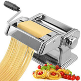 Pasta Maker Machine, Manual Hand Press, Adjustable Thickness Settings