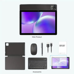 Latest Android 15 Tablets Computer, 10.1 Inch Quad-core, 12GB (3+9 Virtual)RAM, 64GB ROM, 1280*800IPS, Supports 1TB Micro SD Card Insertion, Stereo Speaker