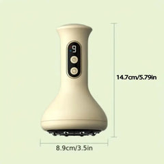 USB Charging- Smart 9-speed Adjustable Cupping Massager, Home Electric Cupping and Gua Sha Massager 1200mAh Battery Life, Whole Body Vacuum Cupping Tool with Heating Function, Comes with 8 Steel Balls, Holiday Gifts