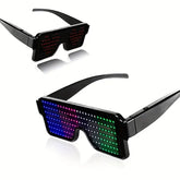 LED Light up Glasses, USB Rechargeable 11 Patterns Multi-Color Glow in the Dark Luminous Glasses for Halloween, Christmas, Costume Party, Music festival, Birthday Party