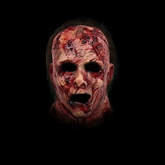 1pc Realistic Blood-Covered Horror Jason Voorhees/Freddy Krueger-Inspired Latex Mask - Funky Horror Face with Bloody Eyes, Nose, Mouth & Expressive Design