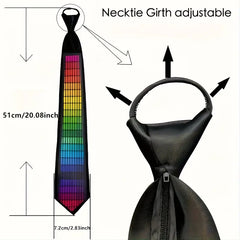 Voice-Controlled EL Luminous Tie – Innovative and Unique Creative Wear, Perfect for Festivals, Nightclubs, and Party Performances (Excludes 2 AAA Batteries)