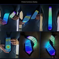 Voice-Controlled EL Luminous Tie – Innovative and Unique Creative Wear, Perfect for Festivals, Nightclubs, and Party Performances (Excludes 2 AAA Batteries)