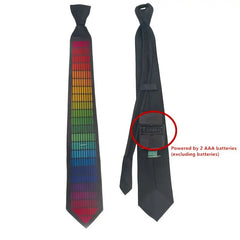 Voice-Controlled EL Luminous Tie – Innovative and Unique Creative Wear, Perfect for Festivals, Nightclubs, and Party Performances (Excludes 2 AAA Batteries)