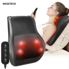 MASSTECK Shiatsu Massager Featuring Heat, Designed for Deep Tissue in The, Shoulders, And, Offers 3 Modes And 2 Heating Settings, Providing a 3D Kneading Experience for Body Relaxation, Perfect As a Gift for Mothers, Fathers, And Women