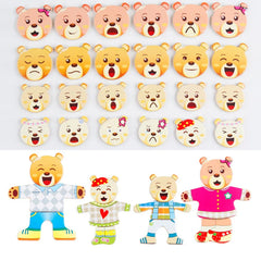 Little Bear Change Clothes Children's Early Education Wooden Jigsaw Puzzle