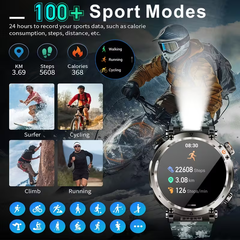 Men'S Outdoor Sports Smartwatch with Wireless 5.0