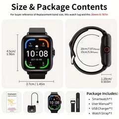 Sports Smart Watch, 1.83'' Full Touch Screen Display with Message