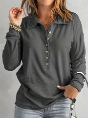 Casual Long Sleeve Button Tunic