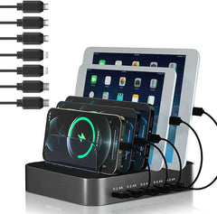 Charging Station for Multiple Devices Apple, 70W 7 Port USB C Charging Station with 30W PD Charger Port