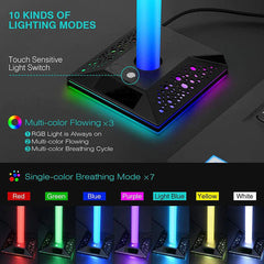 Headset Stand with 3.5mm AUX and 2 USB Ports, Headphone Holder PC Gaming