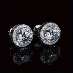 Pair of 2 carat VVS1 Moissanite Stud Earrings - Mature Style, 925