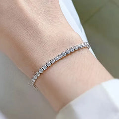925 Silver 4.4 Carat Moissanite Tennis Bracelet