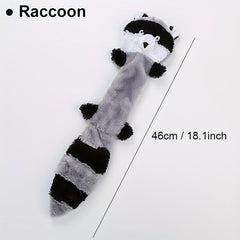 3pcs/Single Fox, Raccoon, and Squirrel - Squeaky Dog Toys Without Filling, Chew Toys for Small to Medium Breeds, 3pcs Soft Plush Toys, Flat No-Filling Puppy Toys