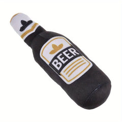 1pc Realistic Beer Bottle Shaped Squeaky Dog Toy - Durable Chewable Interactive Sound for teething Puppies & Adult Dogs, Chew-Resistant for all Breed Sizes, Non-Toxic Pet Chew Bone (for & outdoor play)