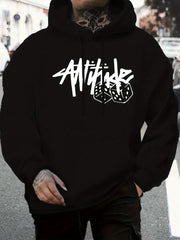 Men's Light Grey Hoodie - All-Season Pullover Sweatshirt, Machine Washable Casual Streetwear for Everyday & Formal Outfits, Sweater Hoodie, Autumn Layering Piece, Bold Geometric Design, Soft Texture Apparel, Urban Fashion, Cozy Texture, Unisex Style, Urba