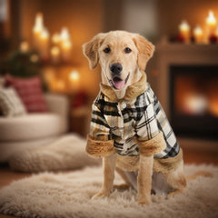 [Washable] BAMDA Heavy-Duty Thermal Pet Jacket with Plaid Tartan Design & D-Ring Back - All-in-One Warm Coat for Small/Medium/Large Dogs - Easy Button Closure Winter Jacket for Pomeranian, Chihuahua, Shih Tzu, Yorkshire Terrier - Fall & Winter Outdoor - H