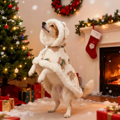 Pet Christmas Cape. Cat Dog Cappuccino Brown Bear Hooded Cape Blanket Sleeping Bag For Autumn/winter All-in-One Warm Cat Pajama with Attached Cape for Style and Warmth, Thickened and fleece-lined coral fleece, soft and comfortable