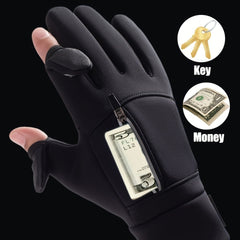 Outdoor Cycling Fingerless Gloves, Riding Gloves, Winter Cycling Fingerless Gloves, Autumn And Winter Sports Cycling Windproof, Anti-Slip Gloves, Touchscreen Cycling Gloves, Flip Gloves for Cycling, Fleece-Lined Durable Warm Outdoor Gloves
