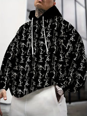 Men'S 3D Print Hooded Sweatshirt with DJ & Breakdance Dance Poses - Black & Music-Themed Casual Pullover, Machine Washable Winter Warmth, Perfect Gift For Music Lovers & Casual Attire, Music Hoodie, Streetwear Fashion, Streetwear Style