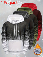 Men'S Lightweight Washable Outdoor Casual Hoodie - Black with Red & White Abstract Print, Long Sleeve Pullover for Hiking, Running, Training & Casual Wear, Hiking Apparel, Casual Style, Comfortable Fit