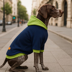 1PC All-Season Pet Hoodie for Medium/Large Dogs - Machine Washable, Knitted Polyester Fabric, Thick Warm Pullover Coat for Labrador, Rottweiler, Beagle