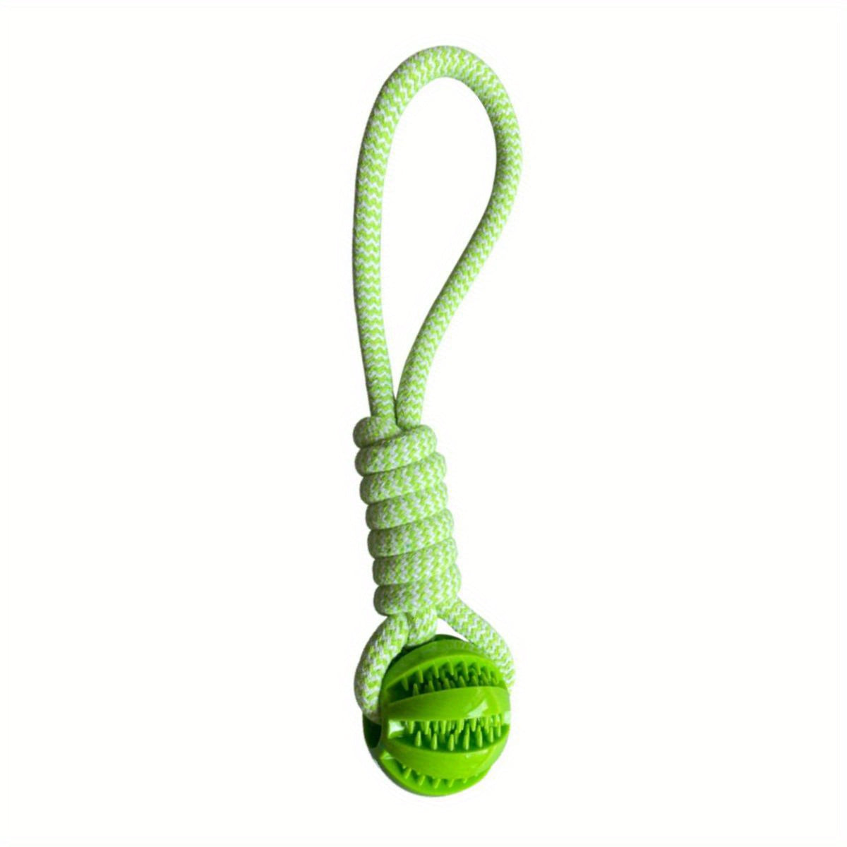 Rope Chew Toy for Dogs, Designed for Puppies, Featuring a Food-Dispensing Ball That Helps Clean Molars During Playtime.