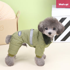 Pet Clothes Dogs Cats, Autumn/Winter Teddy Bear Outfit, Pull-On Design 23 Rhombus Pattern Four-Legged Coat, New Thickened Warm Winter Wear Pets, Dog Clothes