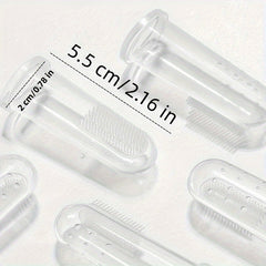 2/3/5pcs Pet Finger Toothbrush Set for Dental Care, Fresh Breath, and Plaque Removal - Includes Transparent Protective Cover, Effective Teeth Cleaning - Ideal for Dogs and Cats