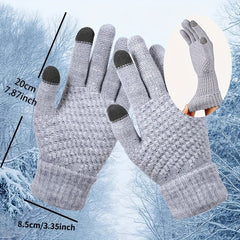 1 Pair Thermal Winter Gloves - Touchscreen Compatible, Thickened  Sports Gloves for Cycling, Hiking & Outdoor Activities, Solid Color Cold Weather Hand Warmers, Touchscreencompatible Material, Lifestyle