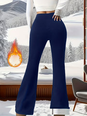 Women'S High-Waisted Stretchy Flared Pants - Smooth Fabric, Skin-Friendly And Soft - Butt-Lifting Shaping Leggings, Outdoor Slightly Flared Pants - a Fashionable Essential for Winter.