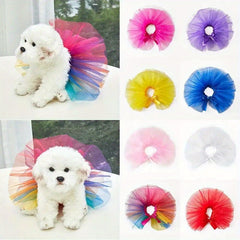 Fashionable Tutu Dresses for Small to Medium-Sized Puppies, Including Teddy And Schnauzer Breeds, Featuring Dog Apparel, Skirts, And Pet Supplies.
