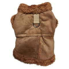 [Warm Cozy Fleece-Lined] Warm Cozy Fleece-Lined Dog Jacket | Small & Medium Winter Vest with Traction Buckle | Solid Color Hand Washable All-Season for Yorkshire Terriers And Other Breeds Pet Apparel Classic Durable