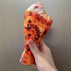 Realistic Chicken Leg Dog Chew Toy for Small & Medium Breeds - Durable Plush Teeth Cleaning Toy with Chew Marks, Interactive Dental Health & Fun Chewable Toy for Puppies, Playful Pet Accessory, Dog Toy