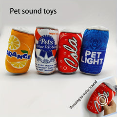 [Dog Toy] Plush Squeaky Can Toys for Dogs - Interactive Pet Sound Toys with Striped Pattern, Durable Chew-Resistant Material, No Battery Needed, Medium Breeds & All Dog Types, Dog Squeaky Toy, Playful Dog Design, Safe Dog Product