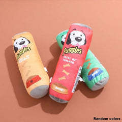 [Dog Toy] 1pc Potato Chip Bucket Shaped Plush Chew Toy - Tear-Resistant Soft Chew-Proof Dog Toy, Safe for teething, Interactive play, Indoor/Outdoor use - Ideal for Puppies, Small Dogs - Durable Pet Chew Toy, Playful Design, Tearresistant Material