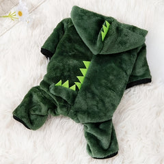 1pc Dog Clothes Autumn, Winter Dinosaur Transformation Pet Four-Legged Outfit Cute Costume for Medium and  Breeds, Hooded Sweatshirt Cat Apparel