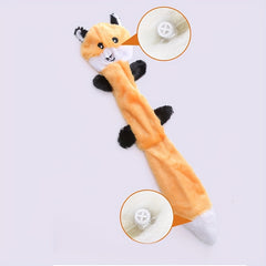 3pcs/Single Fox, Raccoon, and Squirrel - Squeaky Dog Toys Without Filling, Chew Toys for Small to Medium Breeds, 3pcs Soft Plush Toys, Flat No-Filling Puppy Toys