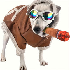 1 Cigar-Shaped Plush Dog Toy with Squeaker - Durable Chew Toys for Teething, Interactive Pet Playtime Suitable for Medium Breeds