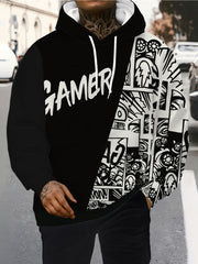 Men's Casual Hooded Sweatshirt for Autumn and Winter, Fashionable Long Sleeve Outerwear for Daily Outdoor Wear